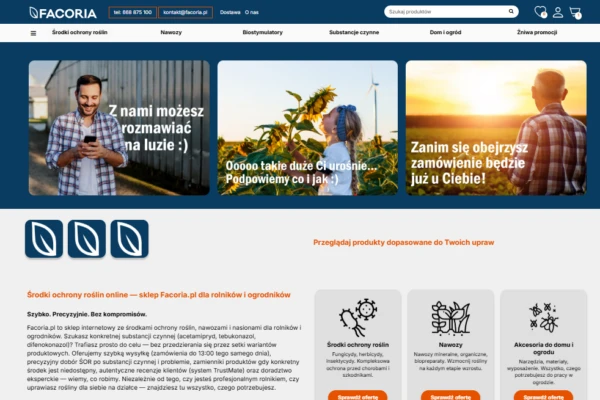Jak Facoria zyskała sklep na gotowym szablonie, dopasowanym do potrzeb branży rolniczo-ogrodniczej? Case study Facoria.pl                  