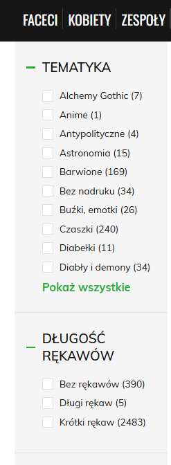 Personalizowanie filtrów (filtry tematyczne) na przykładzie rockmetashop.pl 